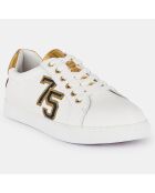 Sneakers en Cuir Simone blanc/doré